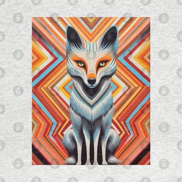 Spectrum Fox: Radiant Op Art Red Fox Design by Unboxed Mind of J.A.Y LLC 